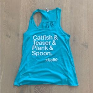 Teal pilates tee